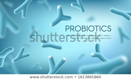 Stock fotó: Vector Background With Probiotics Bifidobacterium Lactobacillus Lactic Acid Bacterium Microbiome