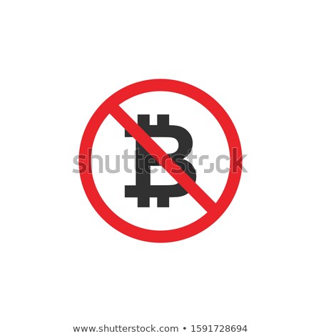 Stockfoto: No Bitcoin Sign Icon Cryptography Currency Symbol Red Prohibition Sign Stop Symbol Stock Vector