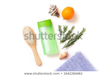 Stock fotó: Purple Shampoo Bottle Isolated