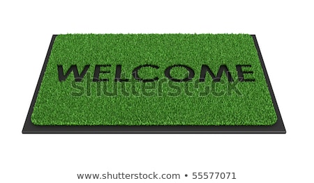 Stock foto: Welcome Mat Isolated Over White