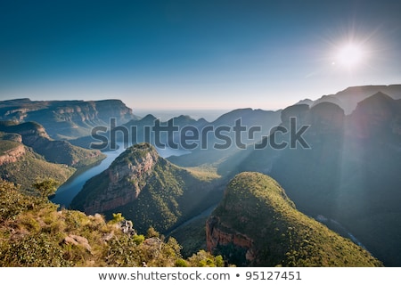Foto stock: The Gorge Of Mountain River In The Morning