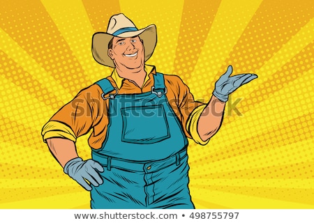 Farmer With Cowboy Straw Hat In Wheat Field Stock foto © studiostoks