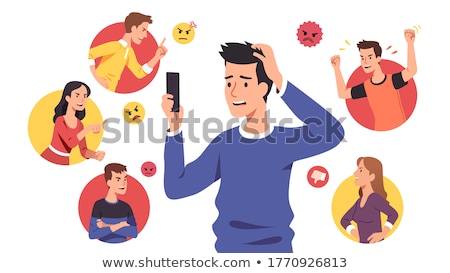 Foto stock: Man Suffering A Harassment By A Woman