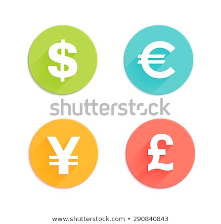 Foto stock: Currency Sign Blue Vector Button Icon Design Set