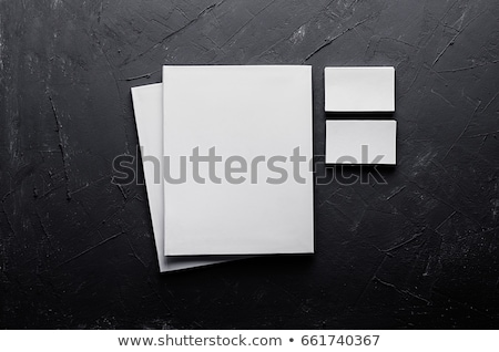 Foto d'archivio: Corporate Identity Template Stationery On Dark Grey Concrete Texture Mock Up For Branding Graphic