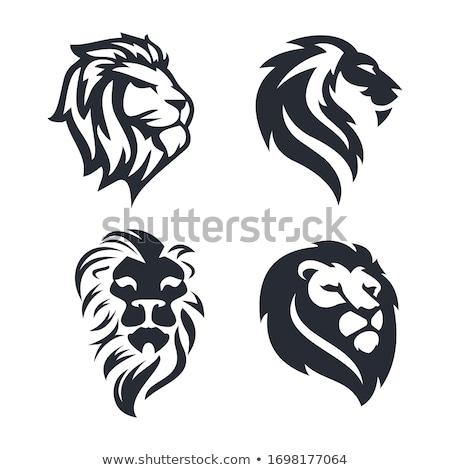 Сток-фото: Decorative Lion Head Icon Silhouette Vector Illustration Isolate