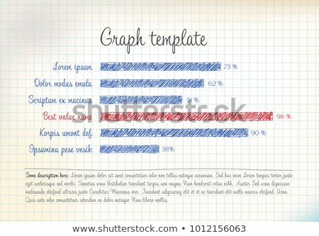 Foto stock: Vector Statistics Handdrawn Column Horizontal Graph Template