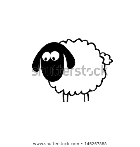 ストックフォト: Scared Cartoon Sheep
