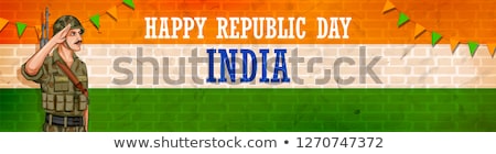 Stock photo: Indian Army Soilder Nation Hero On Pride Background For Happy Republic Day Of India