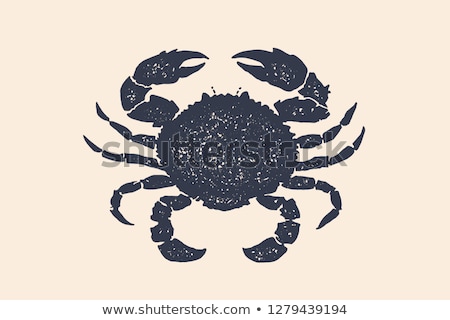 [[stock_photo]]: Crab Silhouette Vintage Logo Retro Print Poster