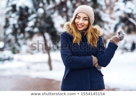 Stock fotó: Portrait Of Young Pretty Woman In Winter Park