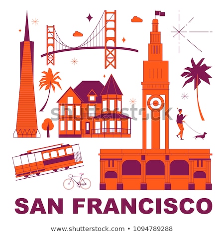 Stok fotoğraf: San Francisco California City Skyline Clipart