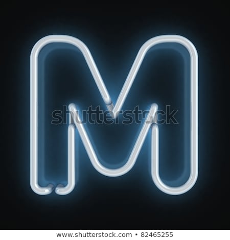 Stock fotó: The Letter M From Neon Light