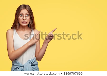 Foto stock: Oops Expression And Hand On Mouth Shows Surprise
