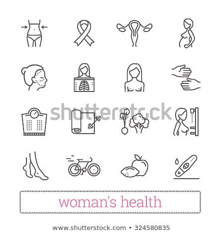 Zdjęcia stock: Flat White Line Vector Icons For Gynecology