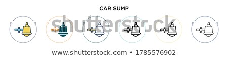 Foto stock: Motorhome And Sump Line Icon