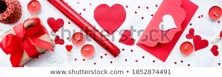 Сток-фото: Woman Writing Love Letter Card For Valentines Day