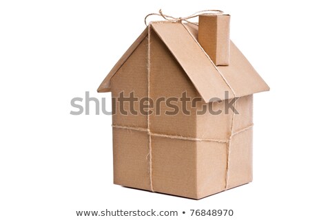 Foto d'archivio: Concept For Home Moving Isolated On White Background