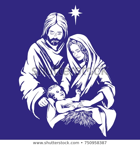 Stock photo: Nativity Mary And Joseph Christmas Illustration