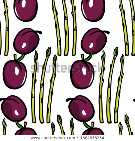 Stockfoto: Plums Seamless Pattern Plum Endless Background Texture Fruits Backdrop Vector Illustration