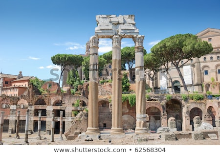 Stok fotoğraf: Temple Of The Dioscuri - Temple Of Castor And Pollux - In The Roman Forum Rome Italy