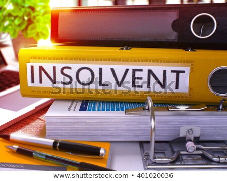 [[stock_photo]]: Yellow Ring Binder With Inscription Insolvent