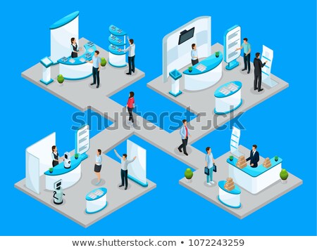 Foto stock: Company Advertising Stand Isometric Element