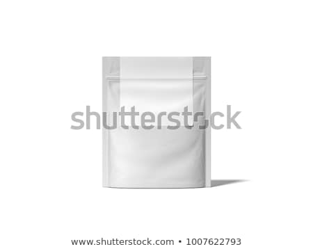 Сток-фото: White Zipper Bag With Blank Label 3d Rendering
