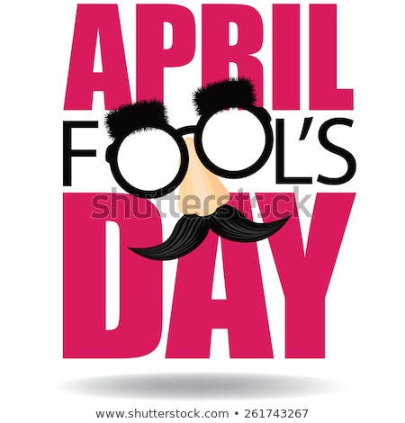 Stock photo: Fools Day Clown Text Greeting Card Isolated