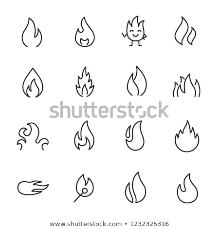 Stock fotó: Fire Line Icon Set