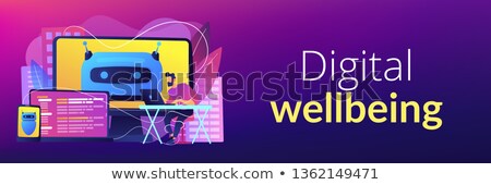 Stock foto: Digital Wellbeing Concept Banner Header