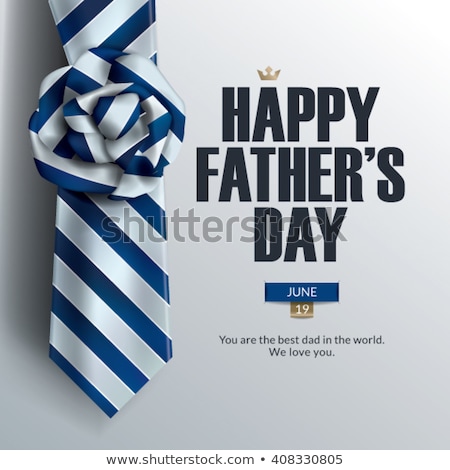 [[stock_photo]]: Fathers Day Greeting Card Of Blue Dad Paper Icons