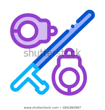 Stock fotó: Handcuffs And Bats Icon Vector Outline Illustration