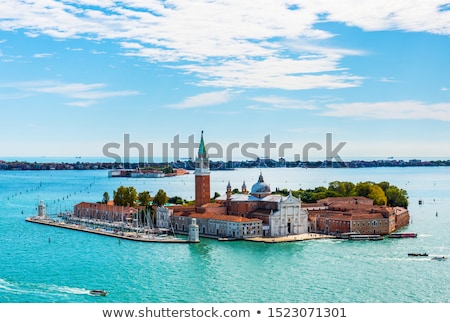 Stock photo: Aerial View Of Venice Lagoon With Boats And San Giorgio Di Maggiore Church Venice Italy