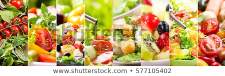 Foto stock: Healthy Salads Collage