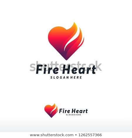 Foto stock: Heart In Fire