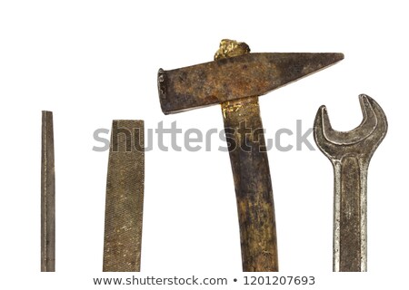 Stockfoto: Old Rusty Screw Key Isolated On White Background