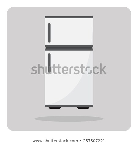 Stock photo: Flat Vector Icon For Gray Refrigerator