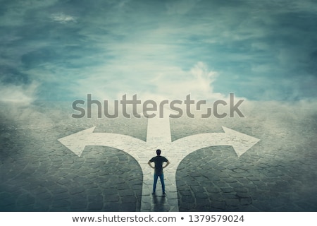 [[stock_photo]]: Decision At A Crossroad - Confidence Or Doubt