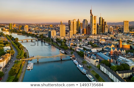 Foto stock: Frankfurt Am Main Cityscape At Sunset