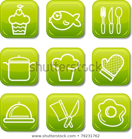 Vector Graphic Icon Sticker Set Of Prepared Food Stock photo © Pugovica88