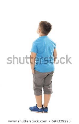 Stock photo: Back View Of Little Boy With Hands Up