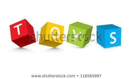 Buttons With Toy Blocks Stockfoto © ojal