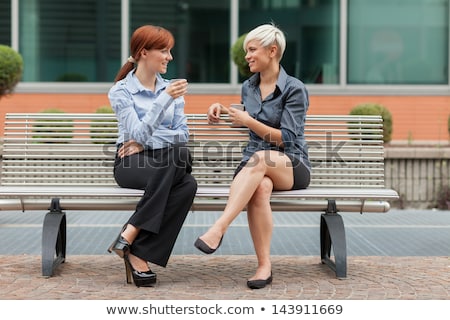 Business Partners Meeting Outside Building Stok fotoğraf © Francesco83