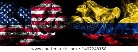 Zdjęcia stock: Football In Flames With Flag Of Colombia
