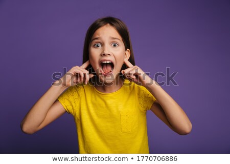 Stock fotó: Portrait Of An Irritated Young Casual Girl Screaming