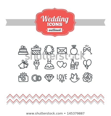 Stock foto: Ring Bell And Flower Vector Icon Symbol