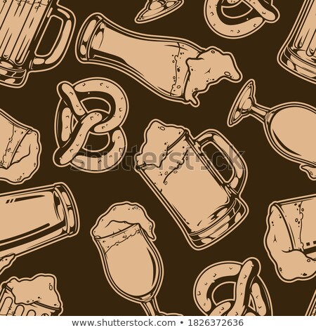 Stock fotó: Snack Food And Foamy Beer In Glasses Graphic Art