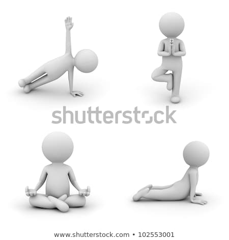 ストックフォト: 3d Man In Practicing Yoga Side Plank Pose Position Exercise