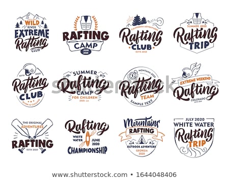 Stock fotó: Color Vintage Rafting Emblem